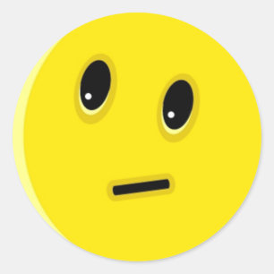 Bright Gult Lycklig Smilande Ansikte Runt Klistermärke