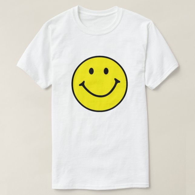 Bright Gult Lycklig Smilande Ansikte T Shirt (Design framsida)