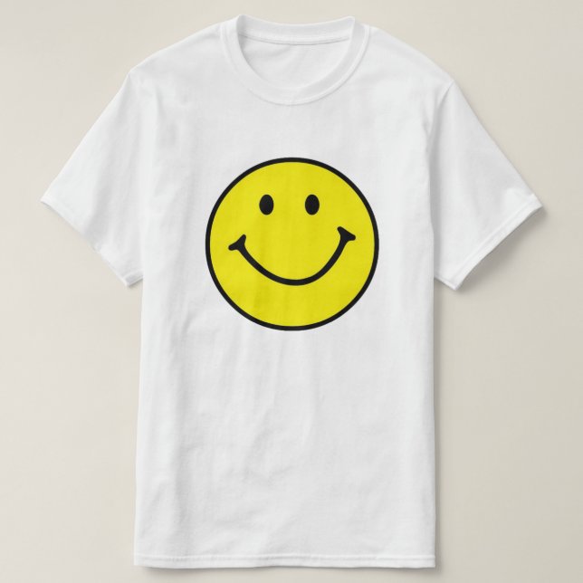 Bright Gult Lycklig Smilande Ansikte T Shirt (Design framsida)