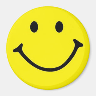 Bright Gult Lycklig Smile Ansikte Magnet