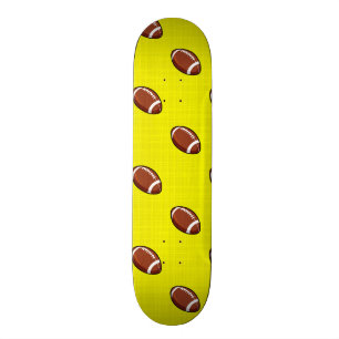 Bright Gult och Brown Football Mönster Mini Skateboard Bräda 18,5 Cm