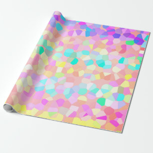 Bright Gult Rosa Grönt Blue Mosaic Mönster Presentpapper