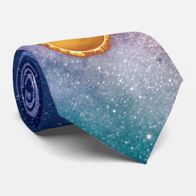 Bright Gult Sol vår stjärna med solfläckar Slips (Rullad)