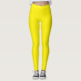 Bright Gult Solid Färg Leggings