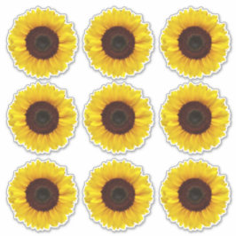 Bright Gult Sunblommor Kiss-cut Vinyl Stickers Klistermärken