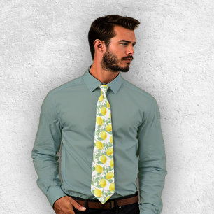 Bright Gult Watercolor Lemon Träd Lemon Mönster Slips