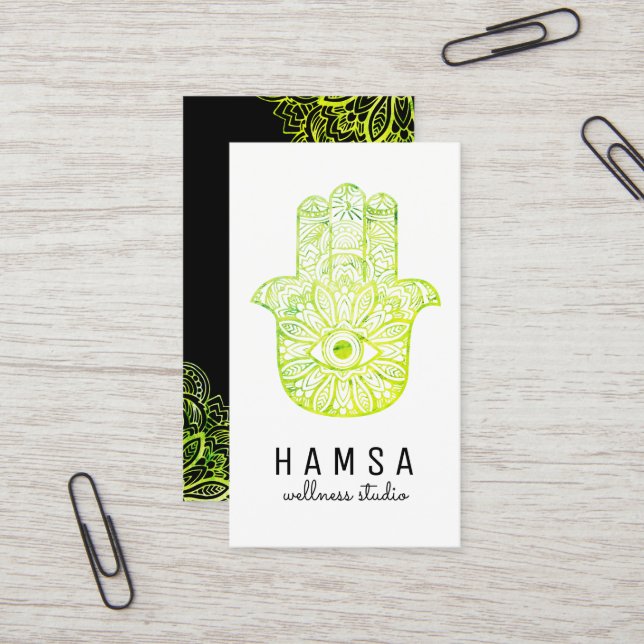 Bright Hamsa Reiki Affärskort Visitkort (Fram/Back In Situ)