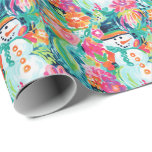 Bright Handflatan Beach jul, Snögubbe, vattenfärg Presentpapper<br><div class="desc">PreppyPrint.com - Fira jul i Handflatan Beach stil! Överför den här designen även till de produkter du vill ha! Besök min designerbutik,  PreppyPrint.com,  för att få information om hur du samordnar saker.</div>
