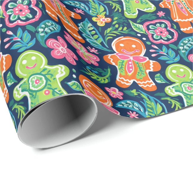 Bright Handflatan Beach Julgingerbröd Presentpapper (Rullad Hörn)