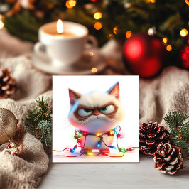 Bright Helgdag Ljus, Mörk Kattdjur Mood Card Julkort