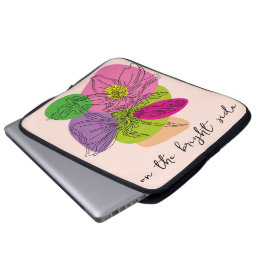 Bright Hibiscus Flower Line Art Laptop Fodral