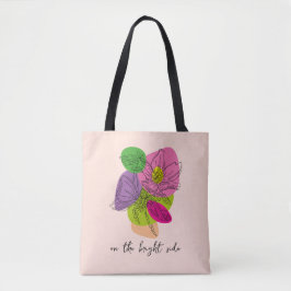 Bright Hibiscus Flower Line Art Tygkasse