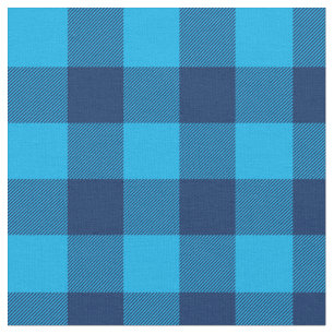 Bright Himlar och Navy Blue Gingham Play Tyg