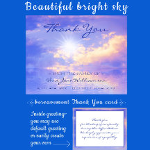 Bright Himlar över Serene Vatten Bereavement Tack