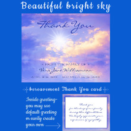 Bright Himlar över Serene Vatten Bereavement Tack Kort