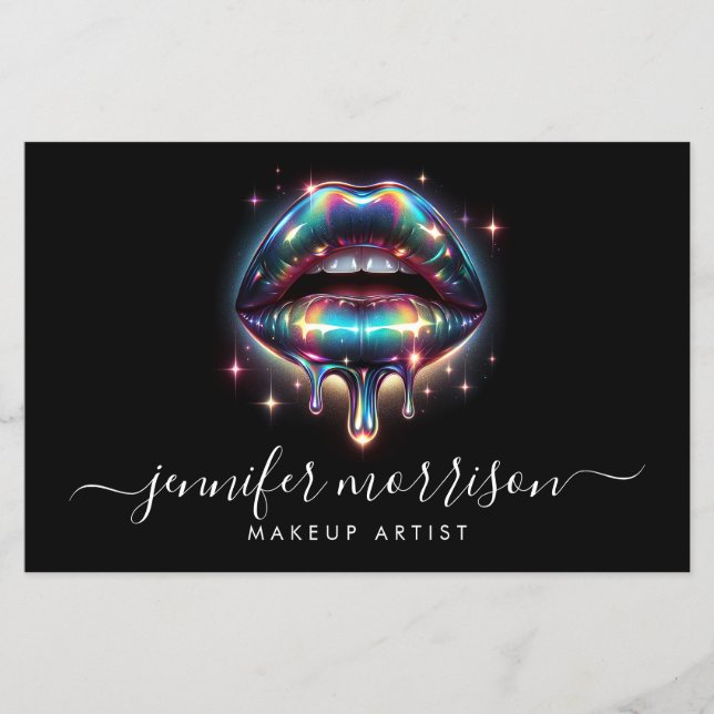 Bright HoloGraph Läppar Makeup Artist, Beauty Flygblad (Framsidan)