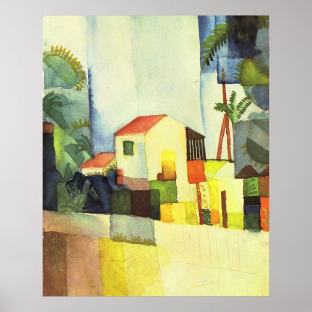 Bright house by August Macke Poster (Framsidan)