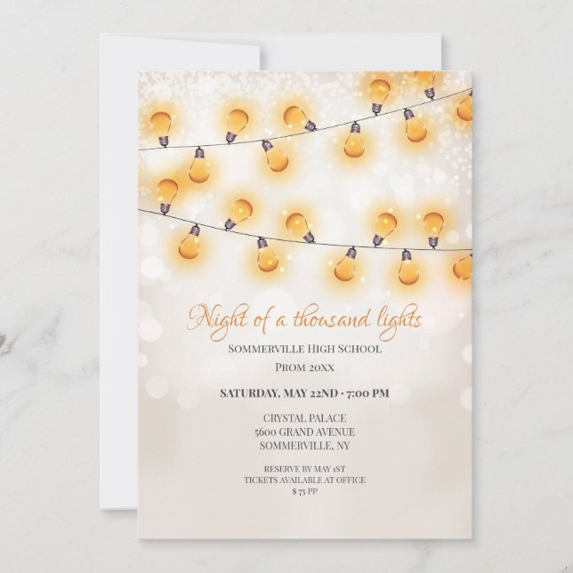 Bright Hung Ljus Prom Inbjudningar (Framsida)