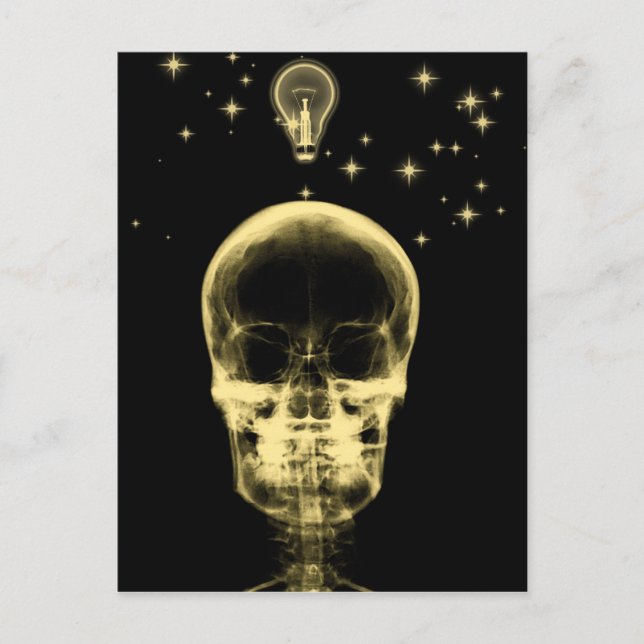 Bright Idea X-Ray Skeleton - Gult Vykort (Framsida)