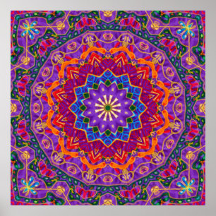 Bright India Mandala Poster