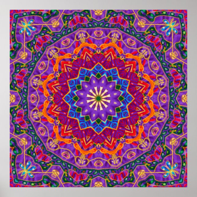 Bright India Mandala Poster (Framsidan)