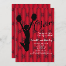 Bright Iridescent Silouhette Cheerledare Birthday