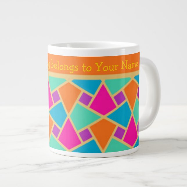 Bright Islamic Mönster, Rand Anpassningsbar Jumbo  Mugg (Framsida höger)