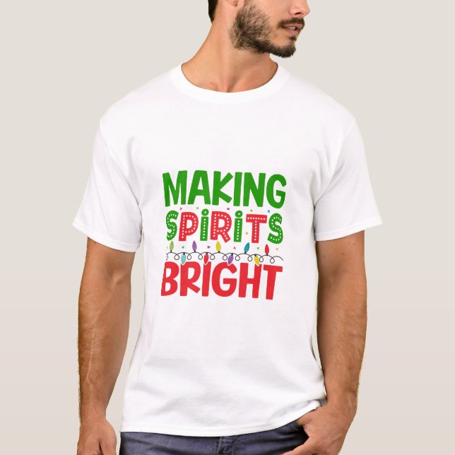 Bright Jul Spirit-familjen T Shirt (Framsida)