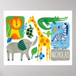 Bright Jungle Kids Customizable Wall Art print Poster