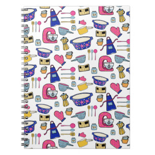 Bright Kitchen Utensils Chef Cake Baker Anteckningsbok