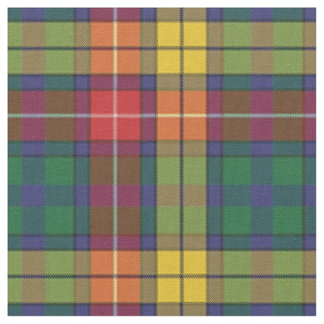 Bright Klan Buchanan Play Tartan Mönster Tyg (Närbild)