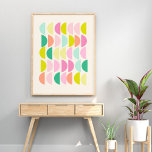 Bright Klistrar in moderna geometriska former Möns Poster<br><div class="desc">Enkelt geometriskt mönster i en roligt och glad palett med färg av ljusa kandisaster i kombination med kalk,  korall,  grönt,  akvarier och rosa.</div>