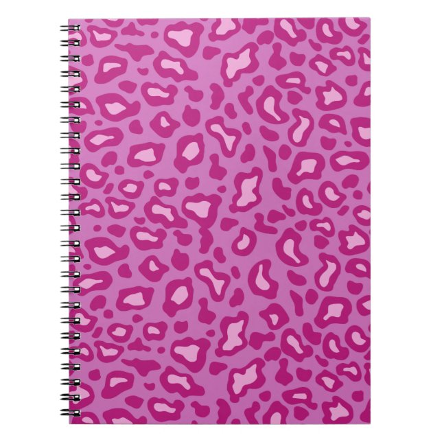 Bright Lavender Leopard - bärbar dator Anteckningsbok Med Spiral (Framsidan)