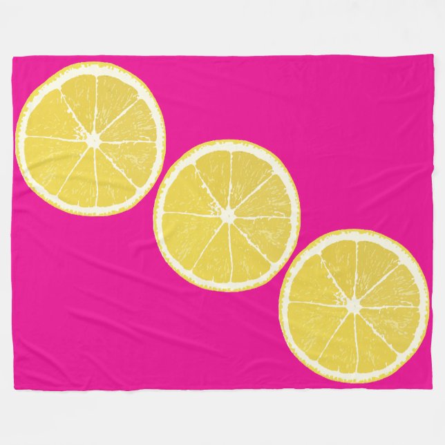 Bright Lemon Trio on Hot Pink Fleece Blanket (Framsidan (Horisontell))