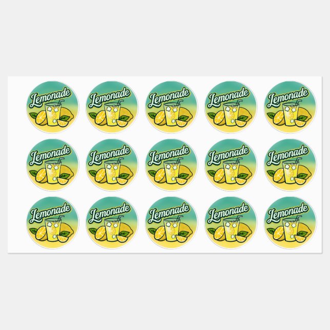 Bright Lemonade Stickers - Roligt Sommaråtergivnin (Ark)