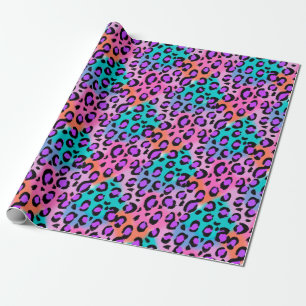 Bright Leopard, rosa lila aqua Presentpapper