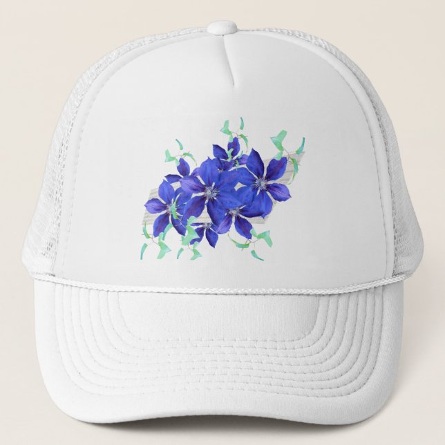 Bright Lila blommor Firande Cap - Clematis Keps (Framsida)