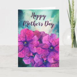 Bright Lila blommor Mors dag Kort