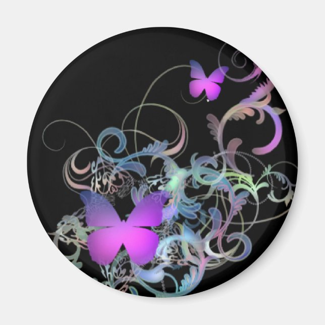 Bright Lila Butterfly Magnet (Framsidan)