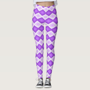 Bright lila diamant mönster leggings