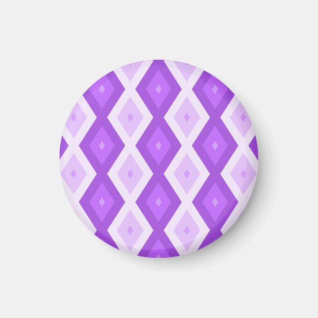 Bright lila diamant mönster magnet (Framsidan)