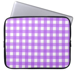 Bright lila gingham laptop fodral