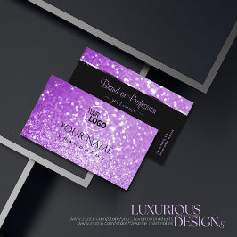 Bright Lila Glitter Sparkling Stars lägger till Lo Visitkort