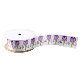 Bright Lila Iris Botanical Art Ribbon