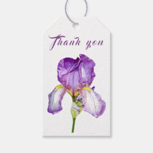 Bright Lila Iris Tack Gift Märkre Presentetikett