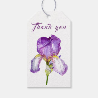 Bright Lila Iris Tack Gift Märkre Presentetikett