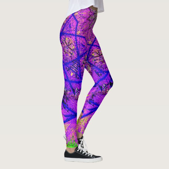 Bright Lila Mönster Leggings (Höger)