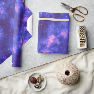 Bright Lila Nebula Night Himmel Rymden Presentpapper
