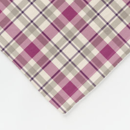 Bright Lila och Grått Play Mönster Fleecefilt