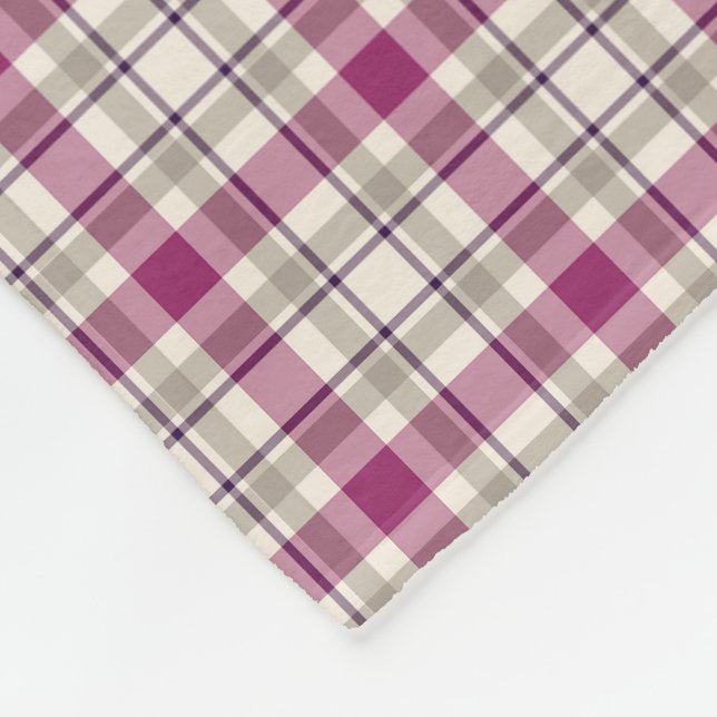 Bright Lila och Grått Play Mönster Fleecefilt (Hörn)